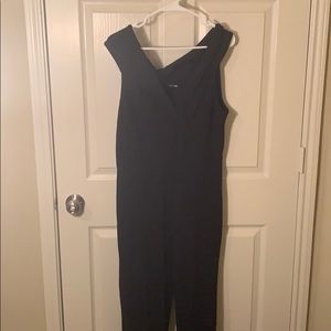 Black Fashion Nova Curve V-neck ribbed jumpsuit